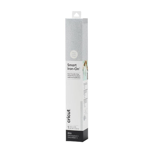 Cricut Smart Iron On (13in x 3ft, Glitter Silver) for Explore 3 and Maker 3 - Matless Cutting for Long cuts up to 12ft