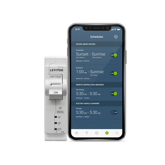 Leviton LB120-DST 2nd Gen Smart Circuit Breaker with Remote Control, Dual Function AFCI/GFCI, 1-Pole 20 Amp, 120-Volt, 10kA Interrupt Rating