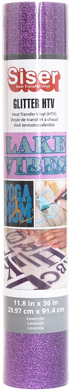 Siser 11.8" x 36" Glitter Heat Transfer Vinyl Sheet, Lavender