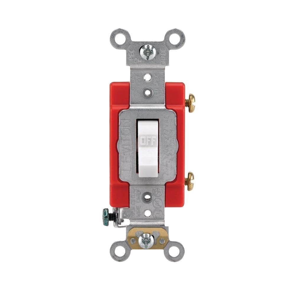 Leviton 15/20-Amp Industrial Toggle Switch - White
