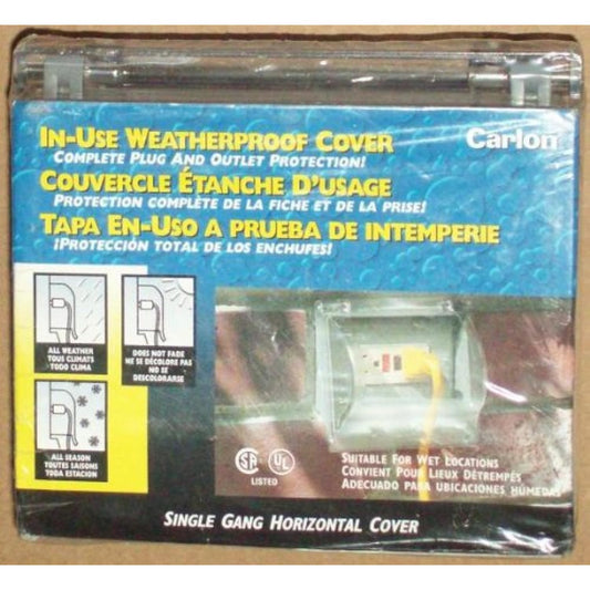 Carlon In-Use Weatherproof Cover, Single Gang Horizontal Cover, Good for GFCI or Duplex Faceplate