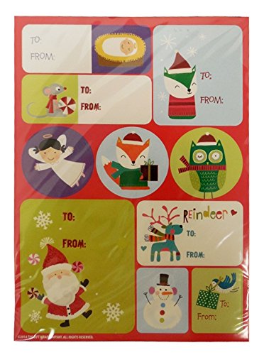 The Gift Wrap Company Self-Adhesive Holiday Label Sheets, Character Craze