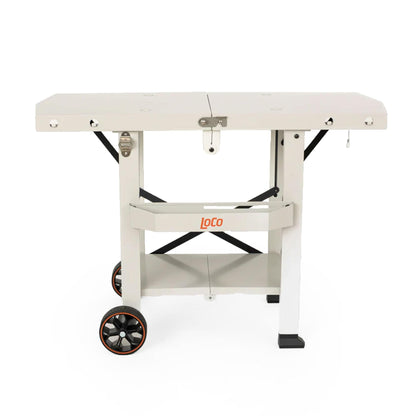 LoCo Cookers Griddle Grill Cart, Foldable Steel Tabletop Prep Station, Chalk