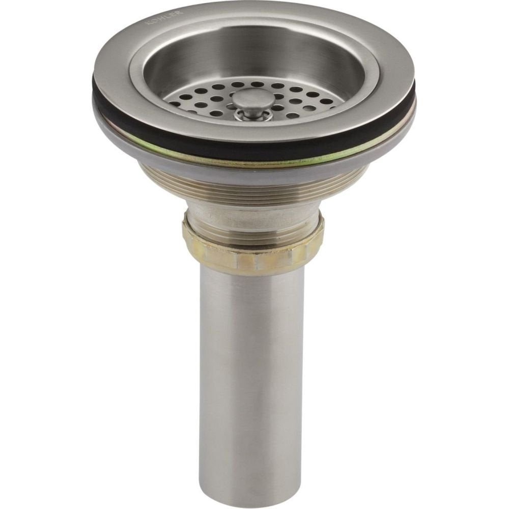 KOHLER K-8801-VS Duostrainer Sink Strainer with Tailpiece, Fits Most Standard Kicthen Sinks, Vibrant Stainless