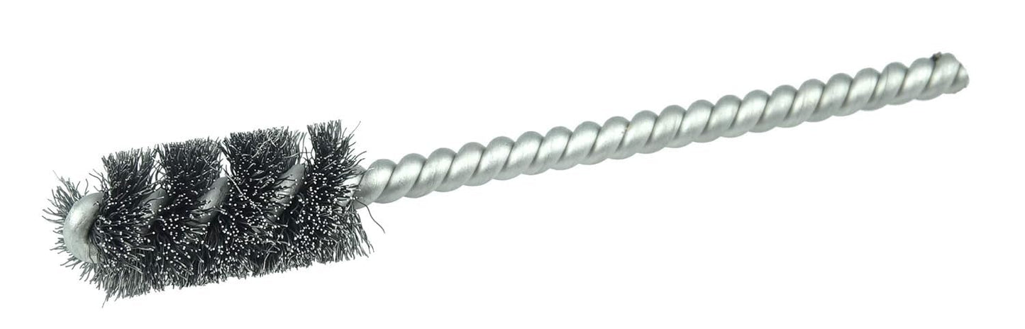 Weiler 21181 7/16" Power Tube Brush, 0.005" Stainless Steel Wire Fill, 1" Brush Length, Made in the USA (Pack of 10)