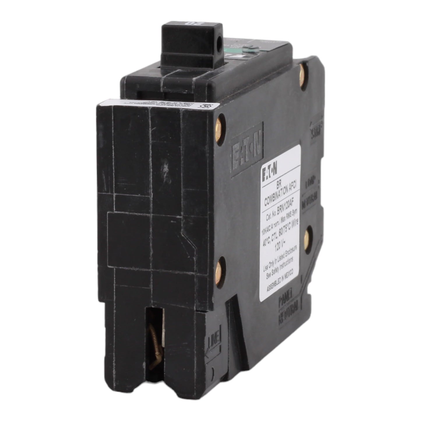 CUTLER-HAMMER BRN120AF 20 Amp Single Pole Arc Fault Circuit Breaker - 120 Volt, Pigtail Neutral, UL Listed (1)