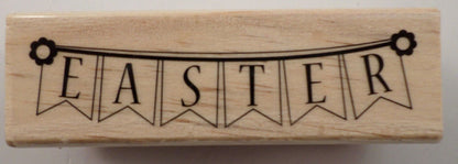 Holiday Easter Banner Flags Craft Smart Woodern Rubber Stamp