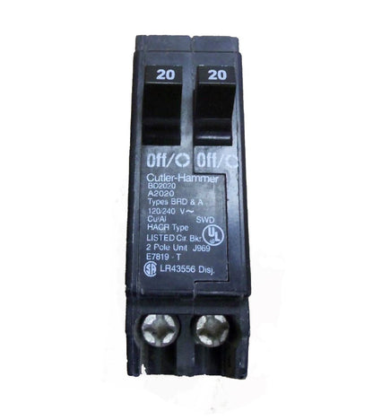 Eaton BD2020 Type Bd Duplex Breaker 2-20a/1 Pole 120/