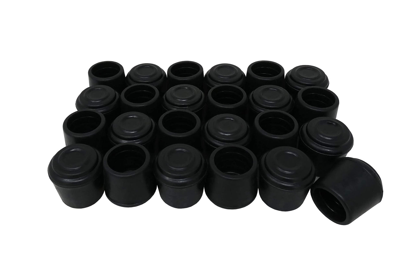 Shepherd Hardware 8762E Leg Tips 1-Inch Inside Diameter Rubber Chair Leg Caps, 24 Pack, Black