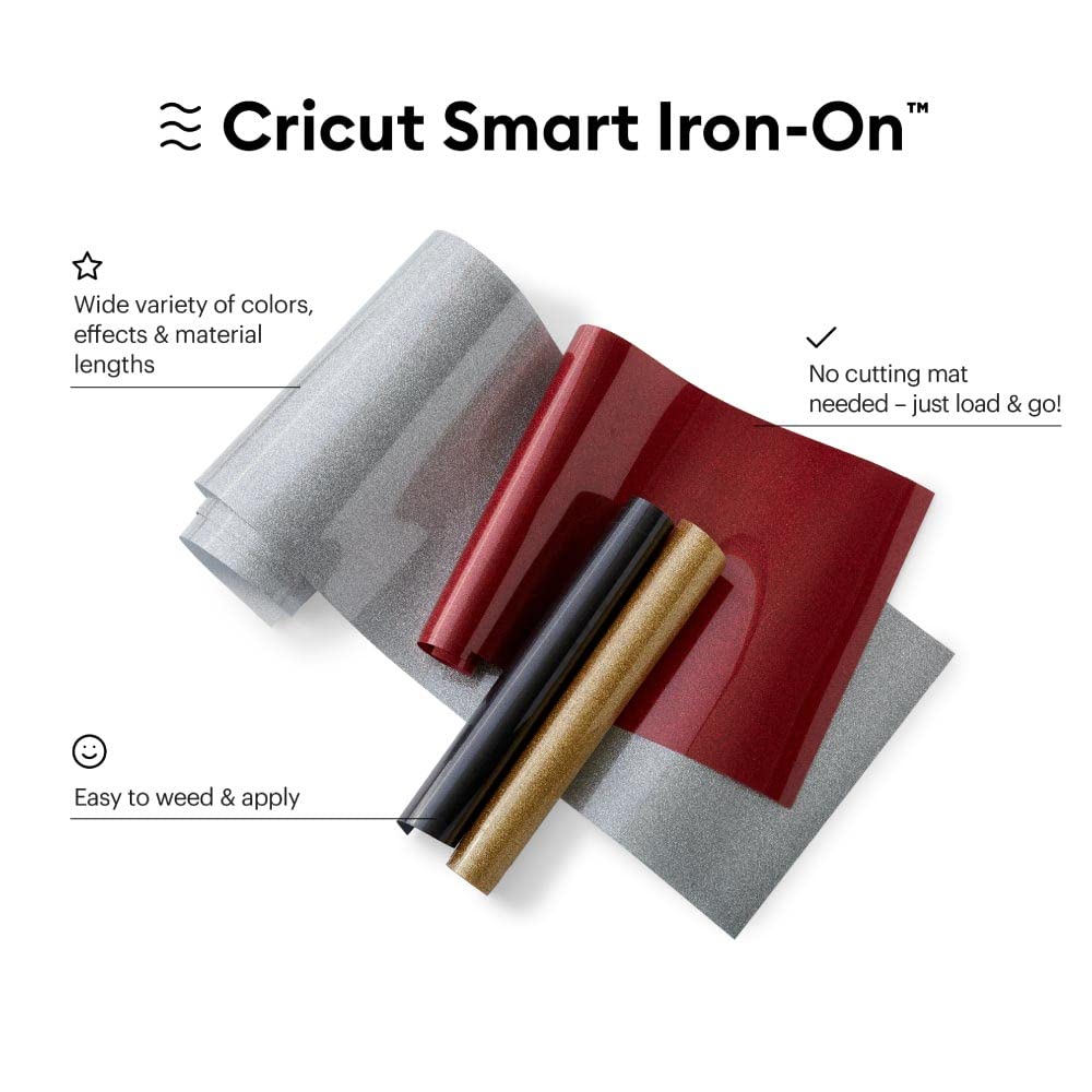 Cricut Smart Iron On (13in x 3ft, Glitter Silver) for Explore 3 and Maker 3 - Matless Cutting for Long cuts up to 12ft