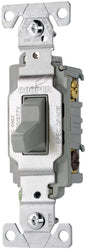 Eaton CS320GY 20-Amp 120/277-volt Commercial Grade 3-Way Compact Toggle Switch with Side Wiring, Gray Finish