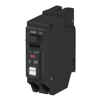 ABB Q-Line® THQL1120PAF2 Arc Fault Circuit Breaker • 20 Amp Single-Pole Breaker • AFCI Protection • 120/240 VAC • 10 kAIC Interrupt Rating • Plug-On Neutral Breaker for Load Centers