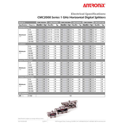 Antronix 6-way RG6 Splitter Coaxial Signal CMC2006V Cable HDTV 1GHz 1002MHz