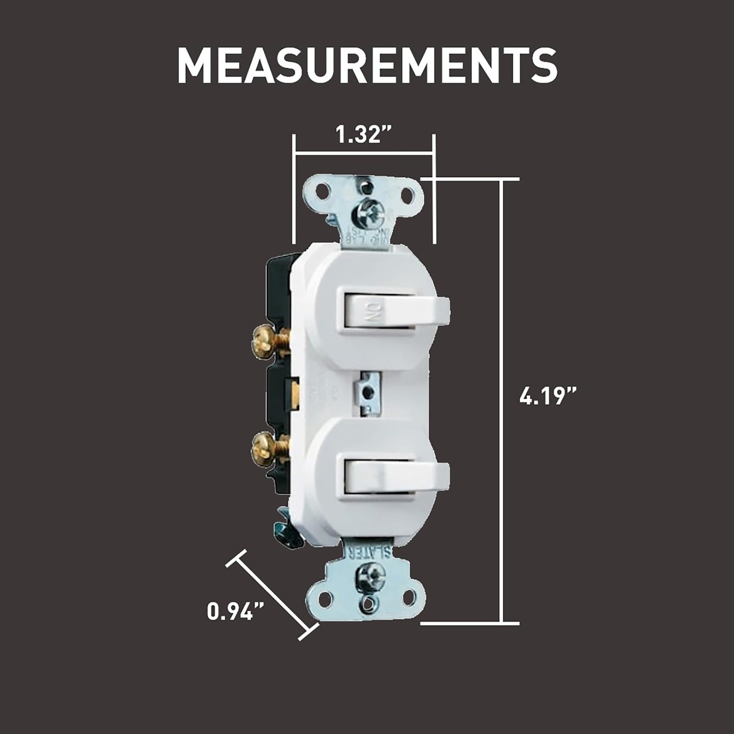 Legrand Pass & Seymour 690WGCCC5 Combination Switch, Two 15 Amp 120/277V Single Pole Toggle Switches, Grounding, White (1 Count)
