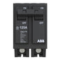 ABB Q-Line® THQL21125 Circuit Breaker • 125 Amp Double-Pole Breaker • 120/240 VAC • 10 kAIC Interrupt Rating • Thermal Magnetic Plug-On Breaker for Load Centers