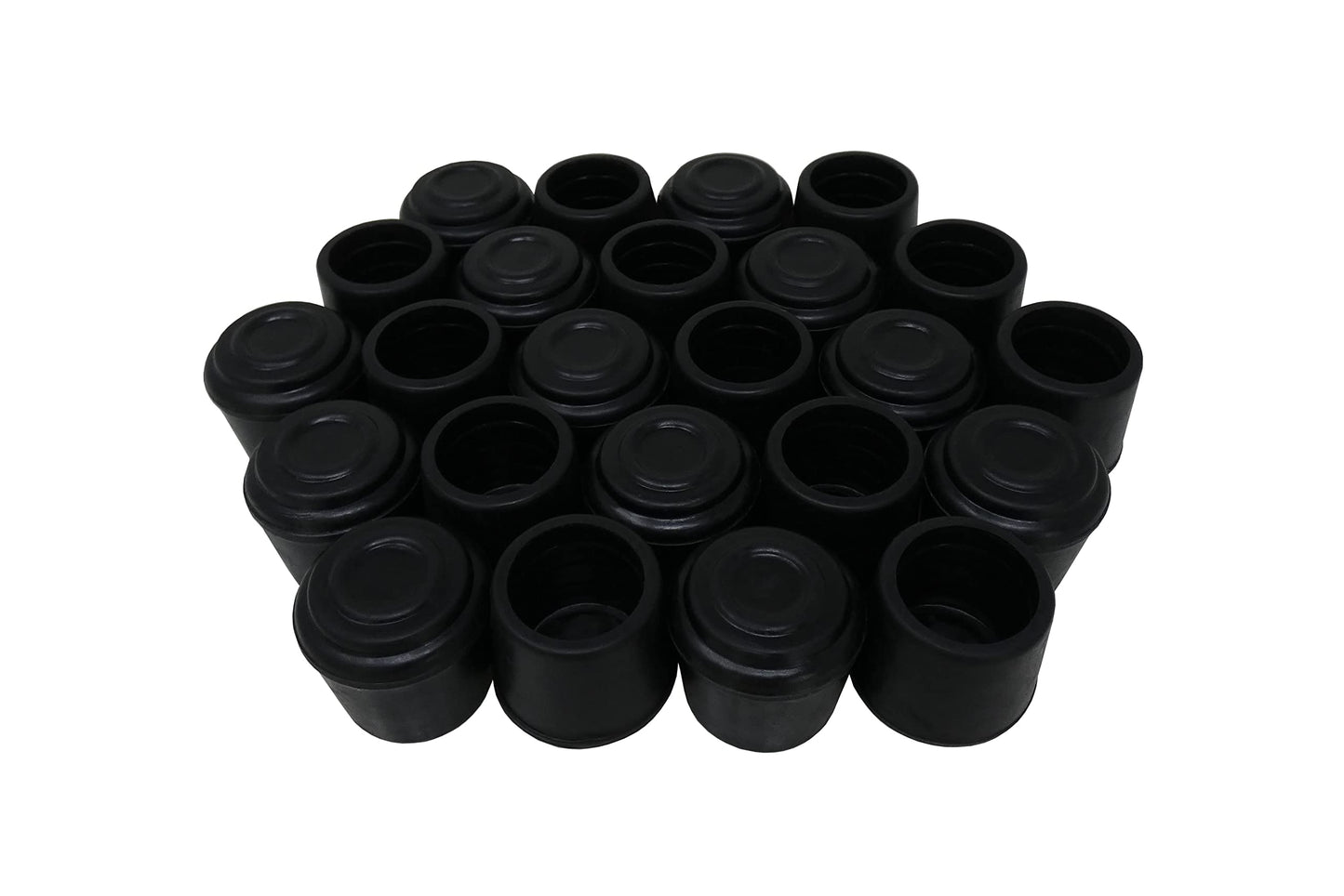 Shepherd Hardware 8762E Leg Tips 1-Inch Inside Diameter Rubber Chair Leg Caps, 24 Pack, Black