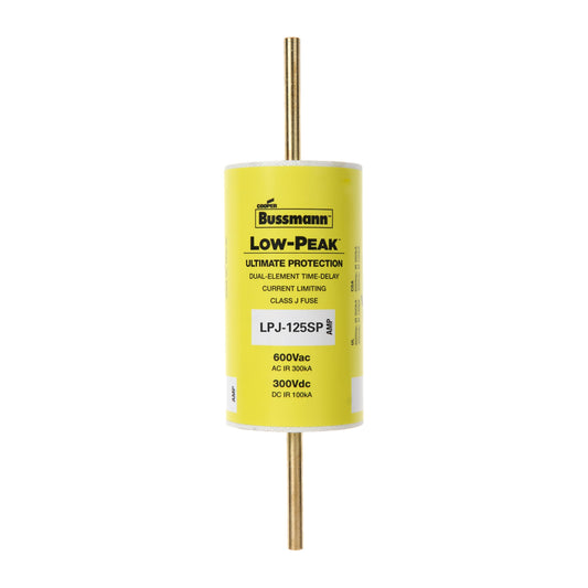 Eaton Bussmann LPJ-125SP Series LPJ Fuse, 125 Amp, 600 Vac and IR 300 kA / 300 Vdc and IR 100 kA