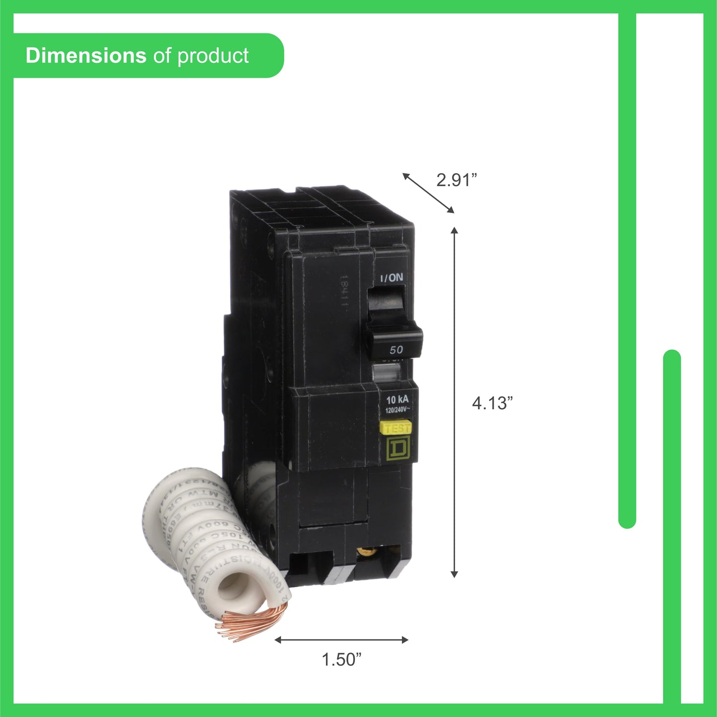 Square D QO 50 Amp 2-Pole GFCI Breaker - QO250GFICP