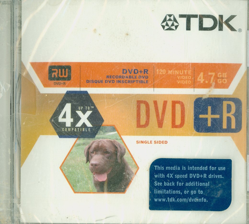 TDK Systems DVD+R 4.7GB 4X 1PK (DVD+R47CBX)
