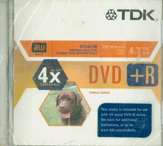 TDK Systems DVD+R 4.7GB 4X 1PK (DVD+R47CBX)