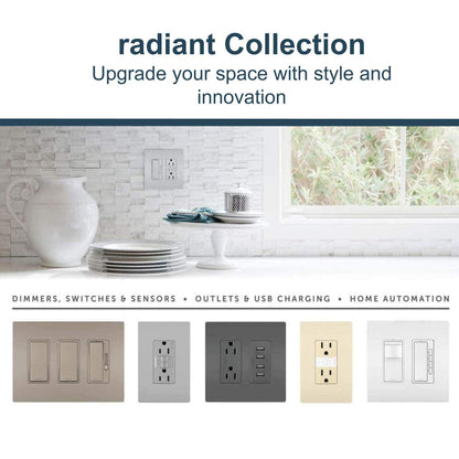 Legrand radiant 1597TRICCD4 15 Amp GFCI Self Test Tamper Resistant Decorator Duplex Outlet, Ivory (1 Count)