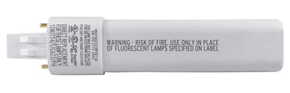 Lunera GX23 2-Pin Horizontal CFL LED Dimmable Light Bulb, 5W, 580 Lumen, 3000K CCT, Ballast or Line Driven, 4th Generation, Plug-and-Play 4-Pin Compact Fluorescent Lamp Replacement