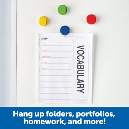 Learning Resources Super Strong Magnetic Clips,Set of 4 Clips, Holds Up to 20 Pounds, Home and Office Supplies, Back to School Supplies,Teacher Supplies