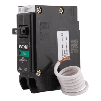 CUTLER-HAMMER BRN120AF 20 Amp Single Pole Arc Fault Circuit Breaker - 120 Volt, Pigtail Neutral, UL Listed (1)