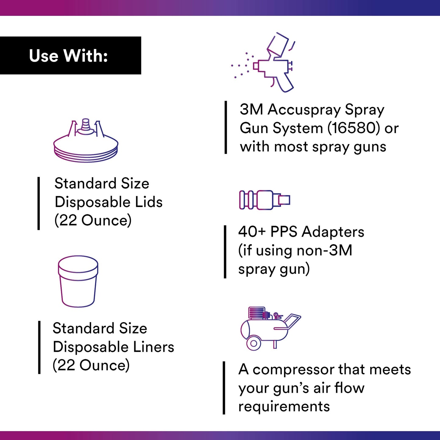 3M PPS (Original Series) 16001-4PK Spray Gun Cup and Collar, Standard, 22 oz, Use with Paint Gun for Painting Projects Like Car, Furniture, Home, 4 Pack