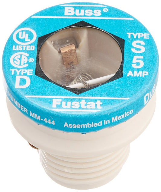 Bussmann S-5 5 Amp Type S Time-Delay Dual-Element Plug Fuse Rejection Base, 125V UL Listed by Bussmann