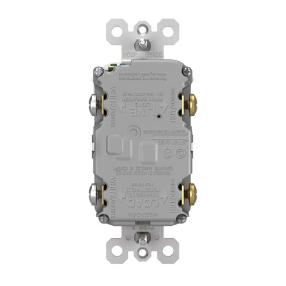Legrand Radiant 15 Amp GFCI Self-Test Decorator Duplex Electrical Wall Outlet, Power Outlet with Trip Indicator, 1597GRYCCD12, Gray, 1 Count