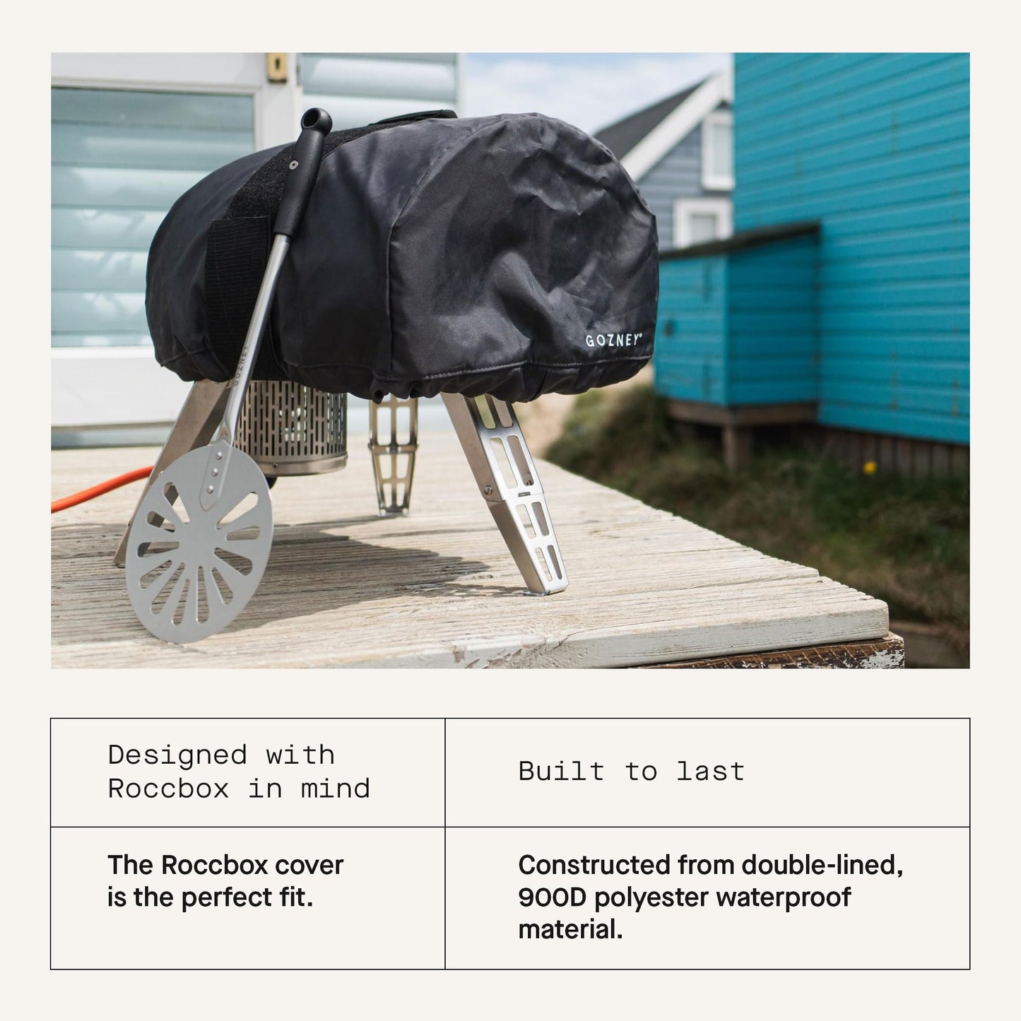 Gozney Roccbox Portable Pizza Oven Cover, 900D Waterproof Cover for Outdoor Pizza Oven with Heavy-Duty Strap for Ease Transport, Black