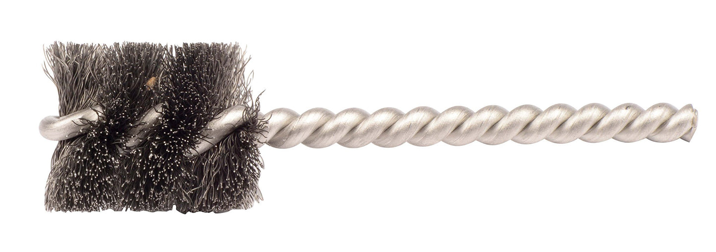 Weiler 21073 3/8" Power Tube Brush, .004" Steel Wire Fill, 1" Brush Length, Made in the USA (Pack of 10)