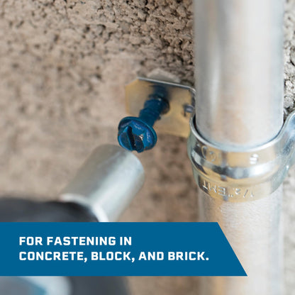 Tapcon 3/16 x 2-3/4 Inch Blue Climaseal Hex Head Concrete Anchors, 75 PCS, Corrosion Resistant Coating, Heavy-Duty Concrete and Masonry Screws, Superior Holding Strength, Drill Bit Included