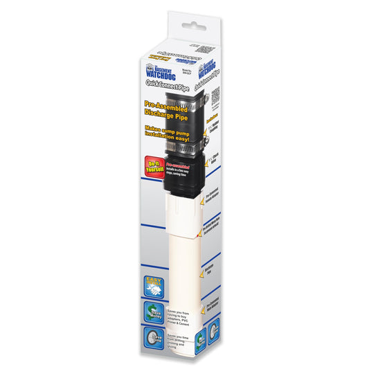 THE BASEMENT WATCHDOG Model BW-QCP Quick Connect Pipe - Pre-Assembled Discharge Pipe Makes Sump Pump Installation Quick and Easy