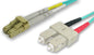 Lynn Electronics LCSC-10GIG-5M 50/125-10 Gig Aqua Duplex Multi-Mode Fiber Optic Patch Cable, LC-SC, 5 Meters in Length Aqua