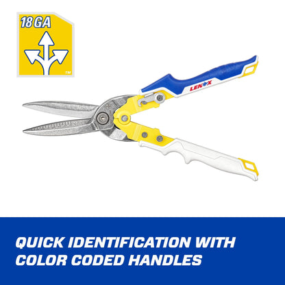 LENOX TOOLS Pliers, Long Straight Avitation Snips, With Durable Grip (LXHT14344)