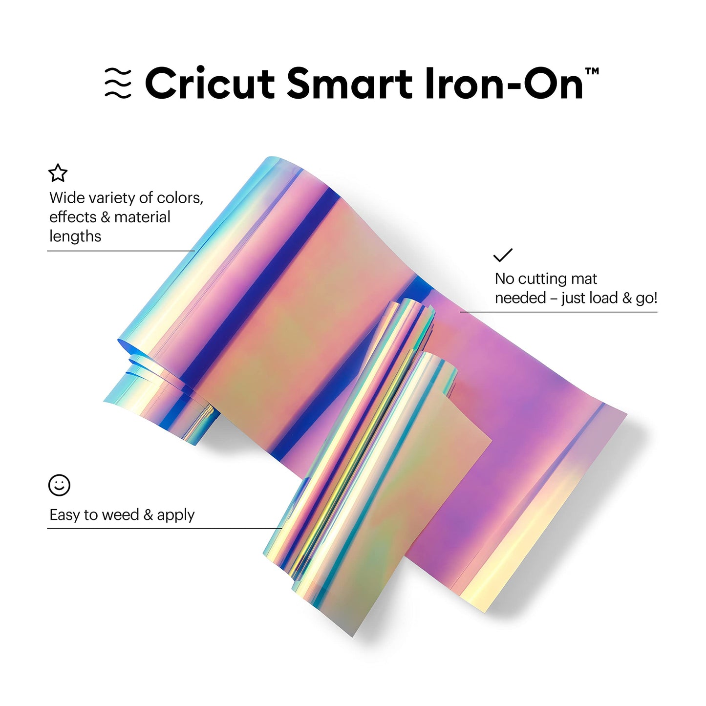 Cricut Smart Iron On, Holographic - Translucent Blue, 3ft Roll (13'x36') HTV Heat Transfer Vinyl - Compatible with Cricut Heat Presses & Explore 3/Maker 3 Machines