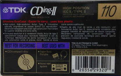 TDK CD POWER AUDIO CASSETTE 110 MINS