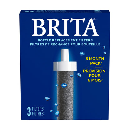 Brita Water Bottle Replacement Water Filter, Compatible with All Brita Filtered Water Bottles (3 Pack)