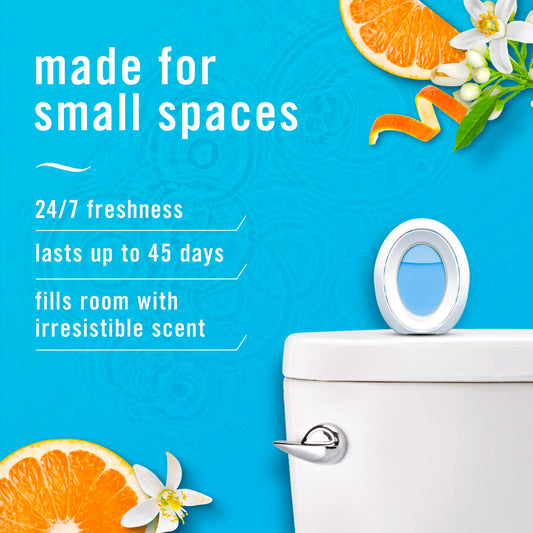 Febreze Small Spaces Air Freshener, Odor-Fighting, Plug In Alternative, Air Fresheners for Home and Bathroom and Kitchen, Closet Air Fresheners, Refresh & Energize Scent, 4 Count
