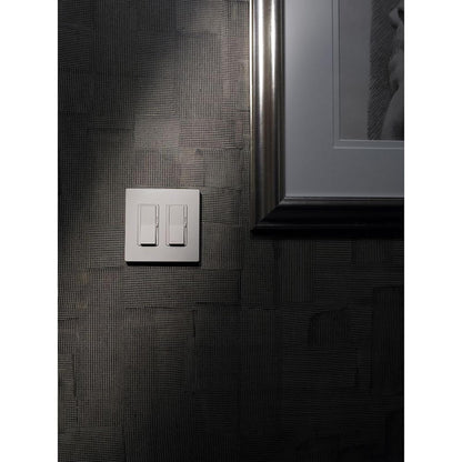 Lutron Claro 2 Gang Decorator/Rocker Wallplate, Gloss, White (1-Pack) | CW-2-WH