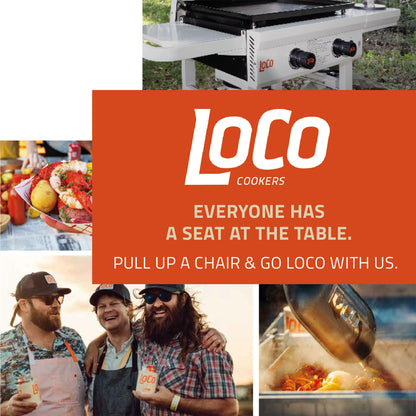 LoCo Cookers Griddle Grill Cart, Foldable Steel Tabletop Prep Station, Chalk
