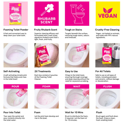 Stardrops The Pink Stuff Miracle Power Foaming Toilet Cleaner – Self-Activating Formula for Deep Cleaning, Stain Removal, and a Fresh Shine – Bathroom Essential