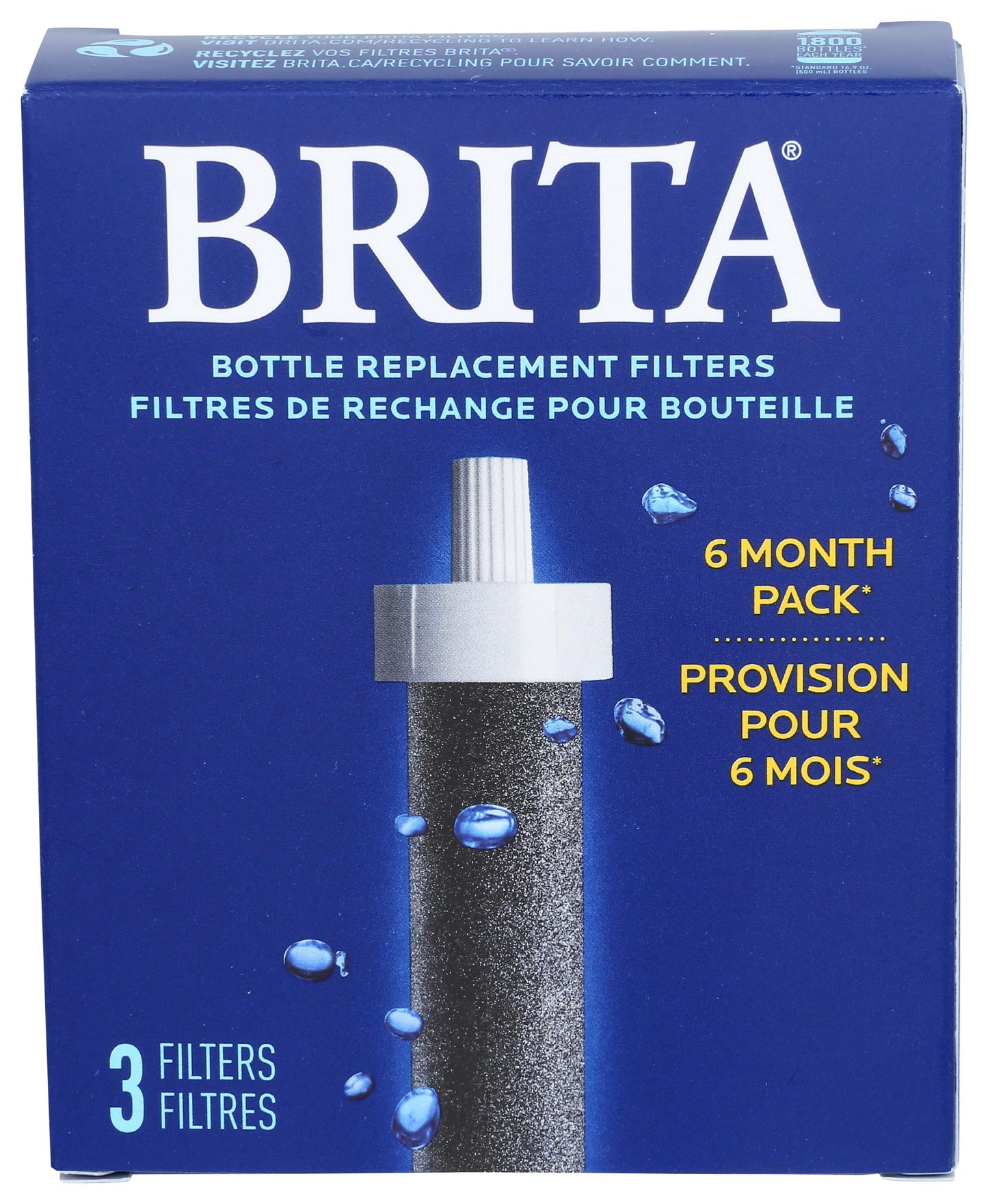 Brita Water Bottle Replacement Water Filter, Compatible with All Brita Filtered Water Bottles (3 Pack)