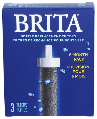 Brita Water Bottle Replacement Water Filter, Compatible with All Brita Filtered Water Bottles (3 Pack)