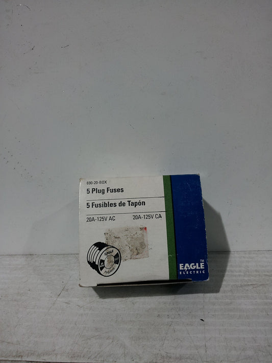 5 Plug Fuses 20A-125V AC
