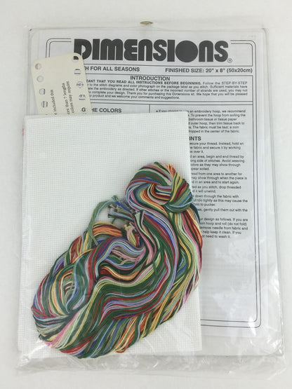 Dimensions A Wreath For All Seasons 3709 Counted Cross Stitch Kit 14 count 20 x 8