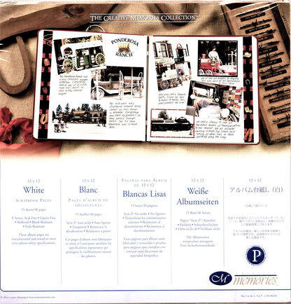 The Creative Memories Collection White Scrapbook Refill Pages 12" X 12" (2004 Discontinued ORIGINAL SIZE)