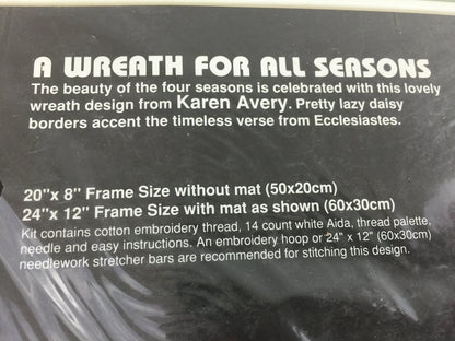 Dimensions A Wreath For All Seasons 3709 Counted Cross Stitch Kit 14 count 20 x 8